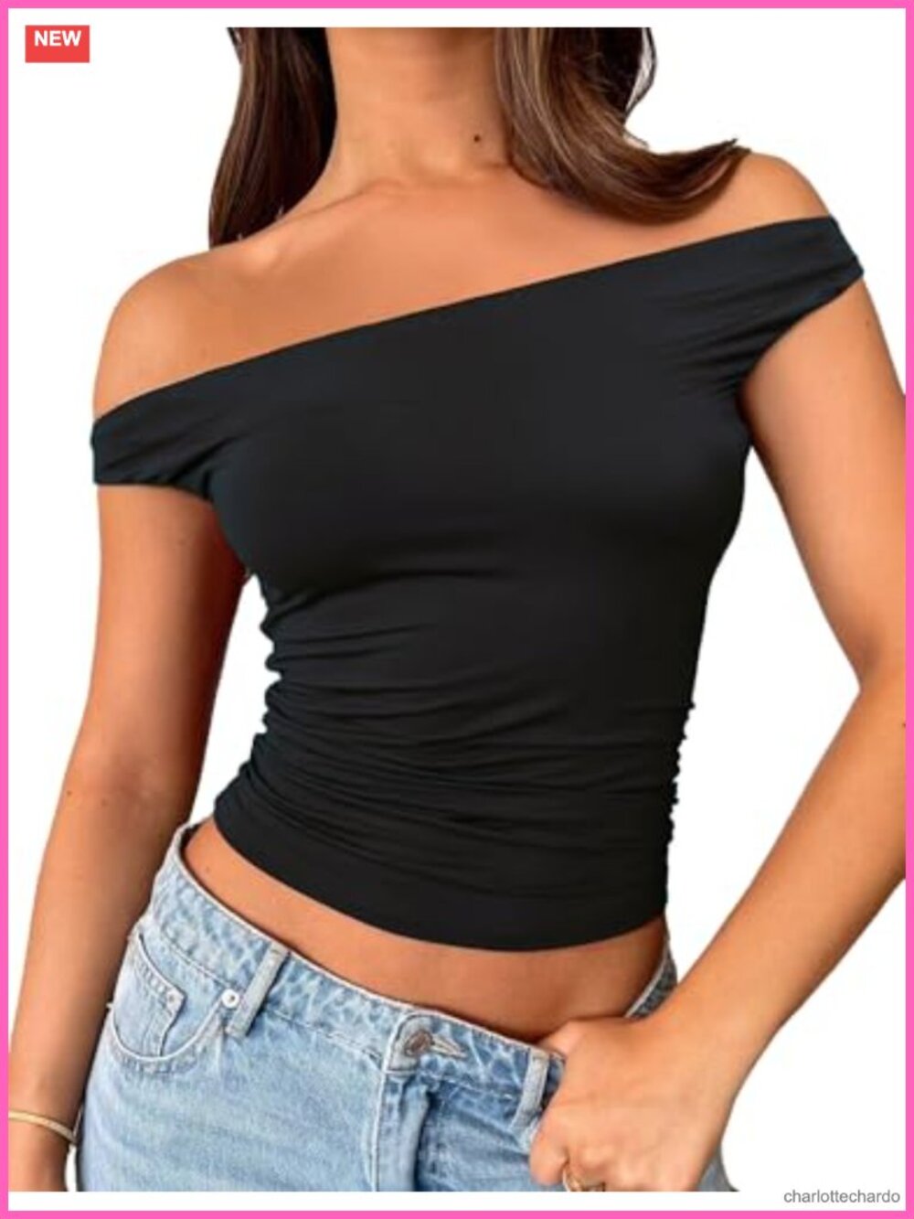 Off Shoulder Crop Top Slim Fitted Double Lined Sleeveless Y2K Summer Top